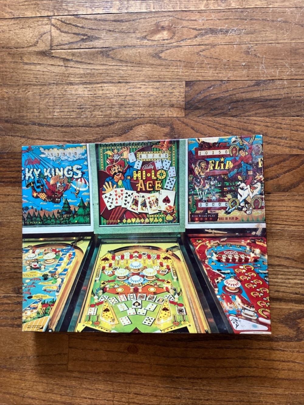 Gibson Vintage Pinball Artwork Canvas in Blue, Red, Green and Yellow